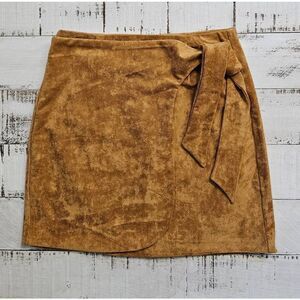 BLANK NYC Faux Suede Wrap Tie Front Miniskirt Sugar and Spice 25